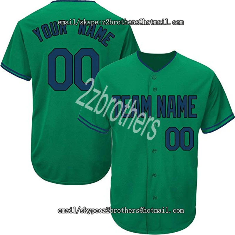 

Green Custom Baseball Jersey for Men Women Youth Authentic Embroidered Player Name & Numbers Design Your Own Team Logo DIY OEM