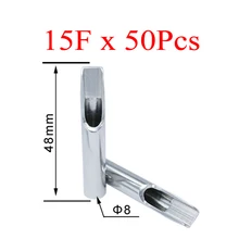 Советы по татуировке для игл 50 шт. насадки из нержавеющей стали наконечники для татуировки SST-312-15FT