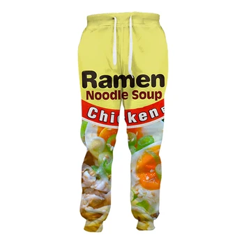 

6XL Casual Pants Chicken Ramen Joggers 3D Printed Salty Japanese Jogger Sweatpants Men/Women Full Length Hip-hop Trousers