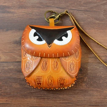 

Genuine Leather wallet bag cartoon Coin Bag handmade Mini Purse female genuine leather purse