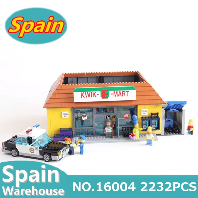

16004 2232pcs The Simpsons Family KWIK-E-MAR Supermarket Building Blocks With Figure Compatible Legoing House 71016 Toys Gift