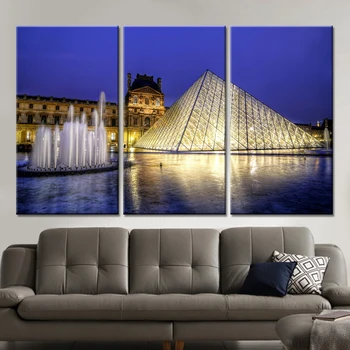 

New 3 Pieces/sets Canvas Art Canvas Paintings 3 Panels HD Night Music Fountain Decorations For Home Wall Art Prints Canvas