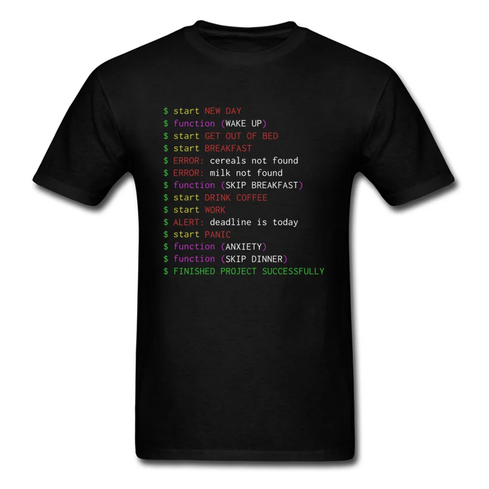 Baratos Lunes camiseta programador ropa divertida Geek Chic para hombre camisetas divertidas de algodón camisetas negras nueva llegada