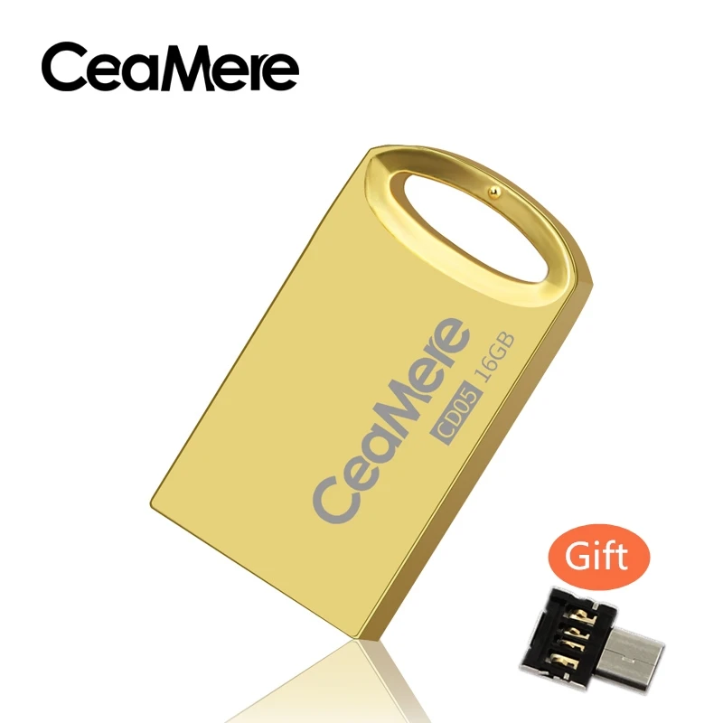 Ceamere CD05 USB флеш-накопитель 4 ГБ/8 ГБ/16 ГБ/32 ГБ/64 ГБ флеш-накопитель Флешка USB 2,0 флеш-накопитель карта памяти USB диск 1 Гб - Цвет: Золотой