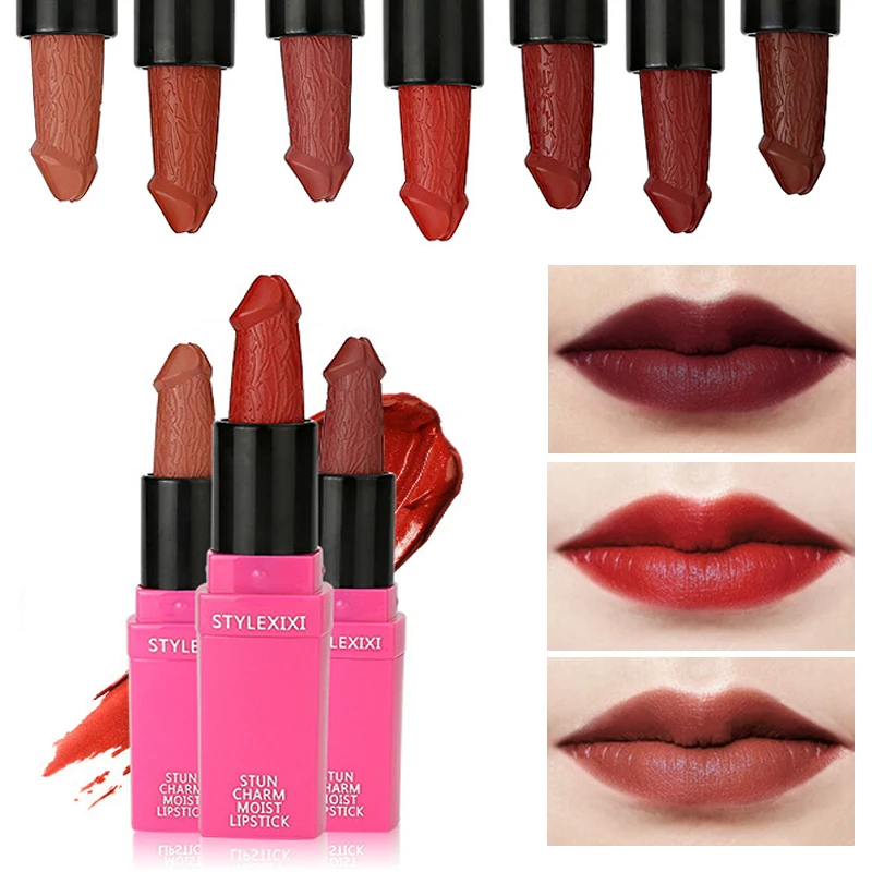 Us 204 20 Di Scontonuovo Di Zecca Labbra Opaco Forma Di Fungo Pieno Rossetto Tattoo Sexy Rosso Caldo Colore Marrone Lunga Durata Rossetto Velluto