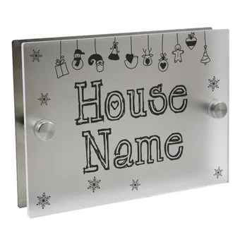 

Gift Address Plaques Outdoor Signs Personalized Modern House Number Door Sign Plaque Street Acrylic Matte Glass TOP