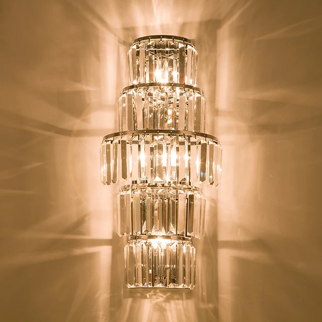 Indoor Lighting Crystal Wall Lamps Long Bar Sconce Hall Indoor Lighting Crystal Wall Lamps Long Bar Sconce Hall Large Light Led Metal