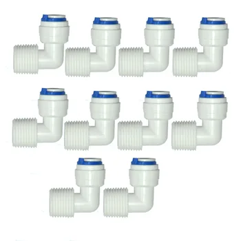 

10 PCS 1/2" external thread to 3/8" elbow connector RO Water Fitting Tune Quick Connect Reverse Osmosis White fast connection
