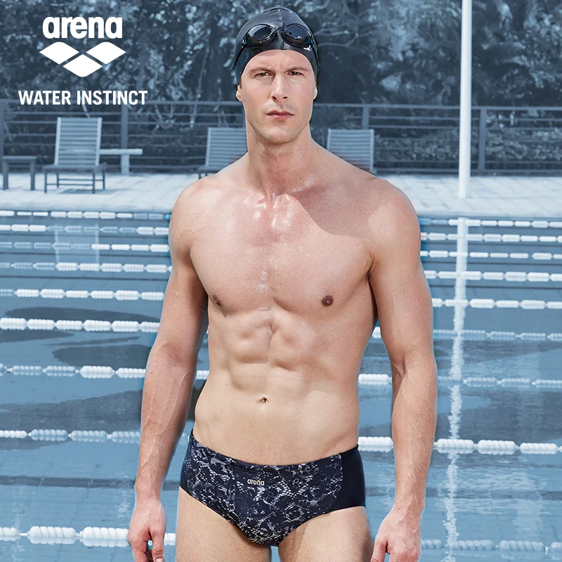 Мужские плавки Arena мягкие с принтом под змеиную кожу|briefs swim|swimming boxer briefsmen's briefs