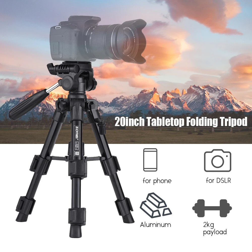 ZOMEI мини Q100 Q111 Профессиональный портативный дорожный алюминиевый штатив для камеры и панорамная головка для SLR DSLR цифровой камеры три цвета