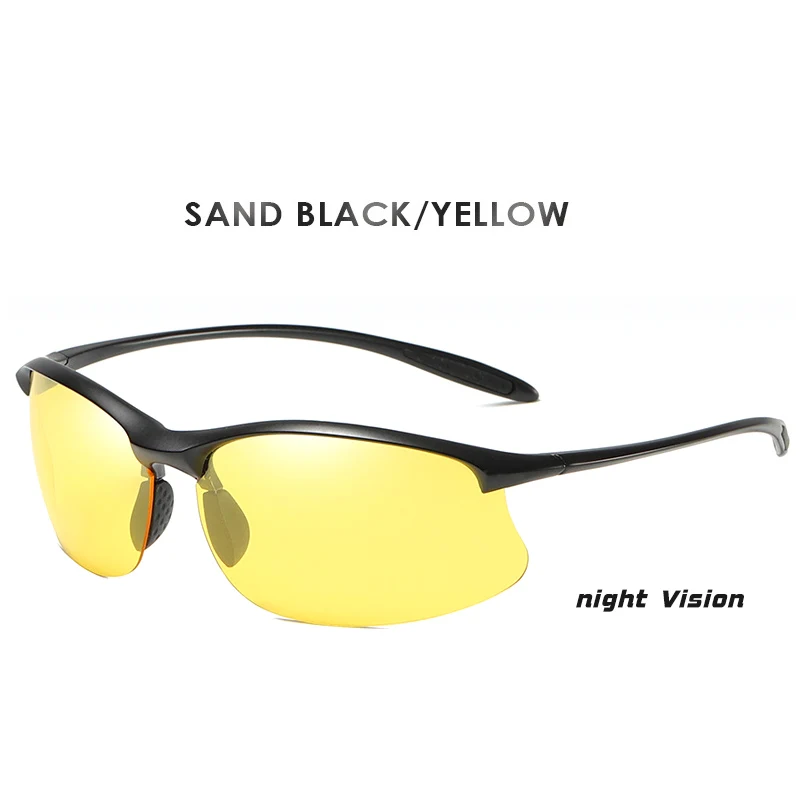 Black-yellow Брендовые классические спортивные поляризованные солнцезащитные очки для мужчин и женщин для вождения TR90, мужские солнцезащитные очки с оправой UV400 Gafas de sol - Цвет линз: Black-yellow