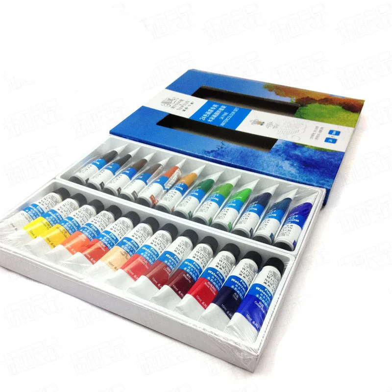 24Colors Winsor Newto Professional Water color paint Set watercolor Gouache Paints Hand Painted Fabric Textile Drawing Painting