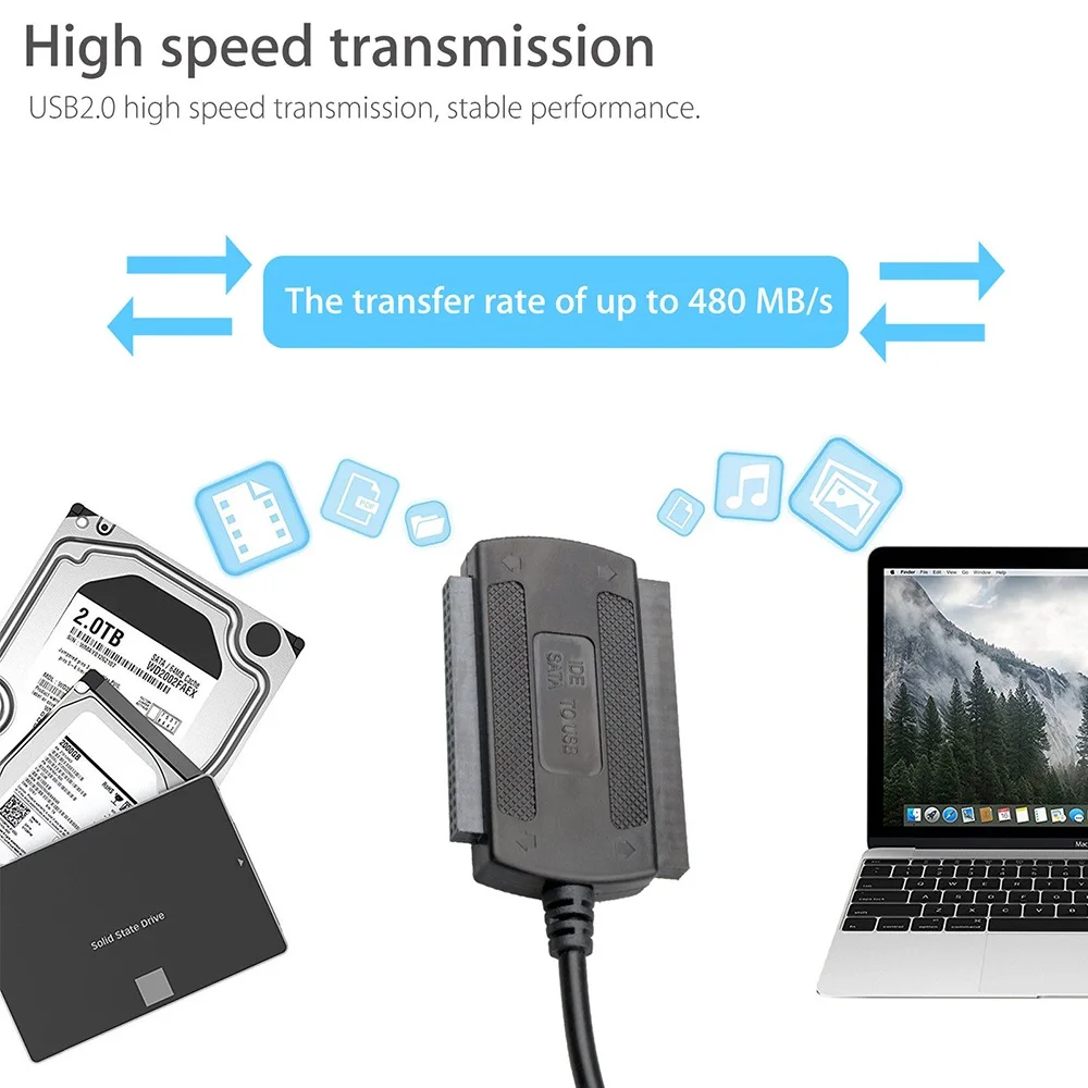 Кабель переходник SATA/PATA/IDE Drive на USB 2 0 кабель с горячей заменой подключи и работай