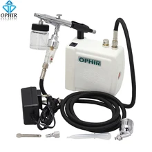 OPHIR 0.3mm Dual-Action Airbrush Mini Air Compressor Kit Cake Tattoo Makeup Nail Art Hobby_AC003W+AC005+AC011 OPHIR 0.3mm Dual-Action Airbrush Mini Air Compressor Kit Cake Tattoo Makeup Nail Art Hobby_AC003W+AC005+AC011