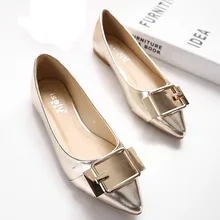 Free Shipping 2016 Spring New Fashion Sequin Female Flats Leisure Comfortable Pointed Toe Single Casual Shoes Gold Silver ST237