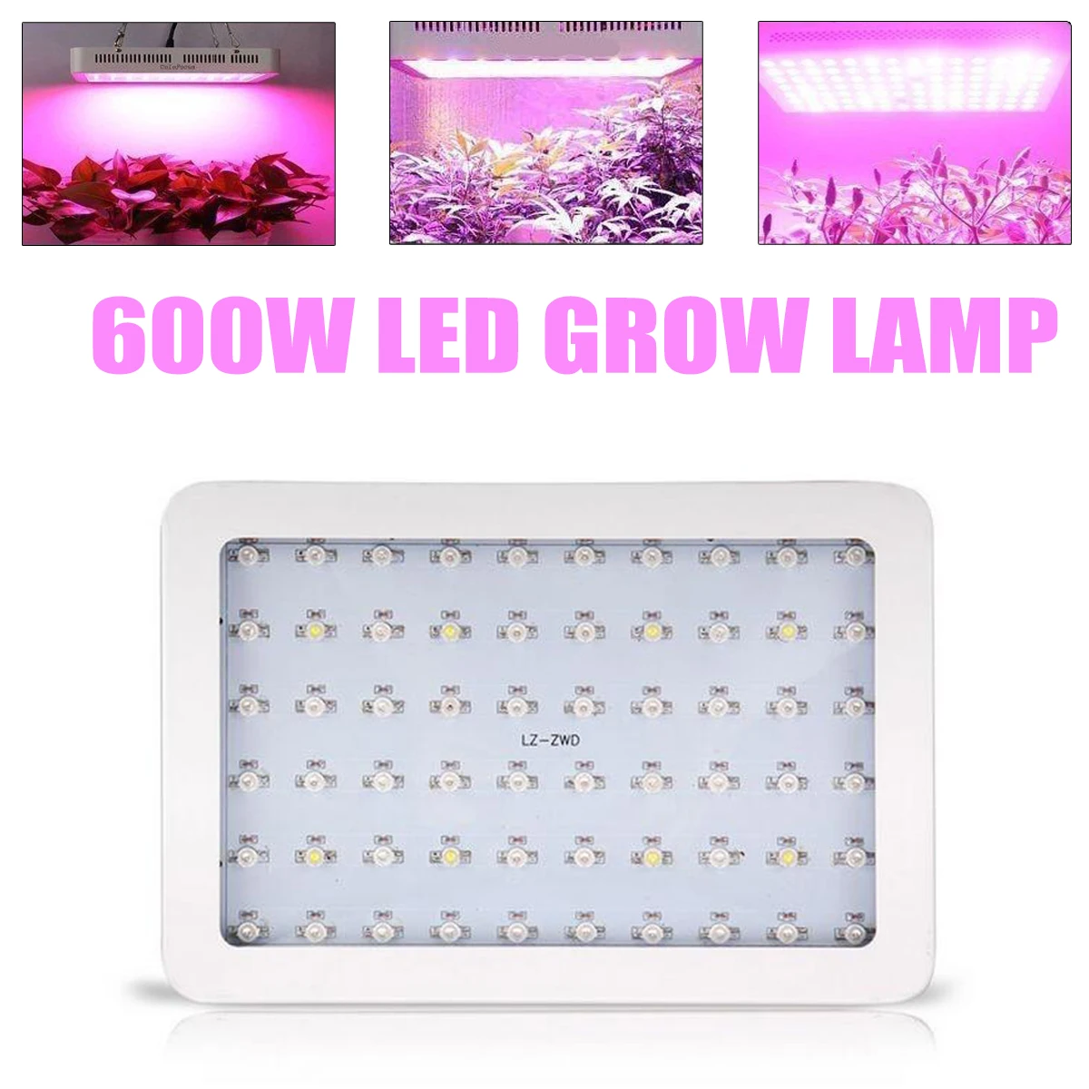

Full Spectrum Panel 600W 60 LEDS Plant Growing Lamps Greenhouse Hydroponic Indoor Lamp Kit for Plant Flower Veg Growth