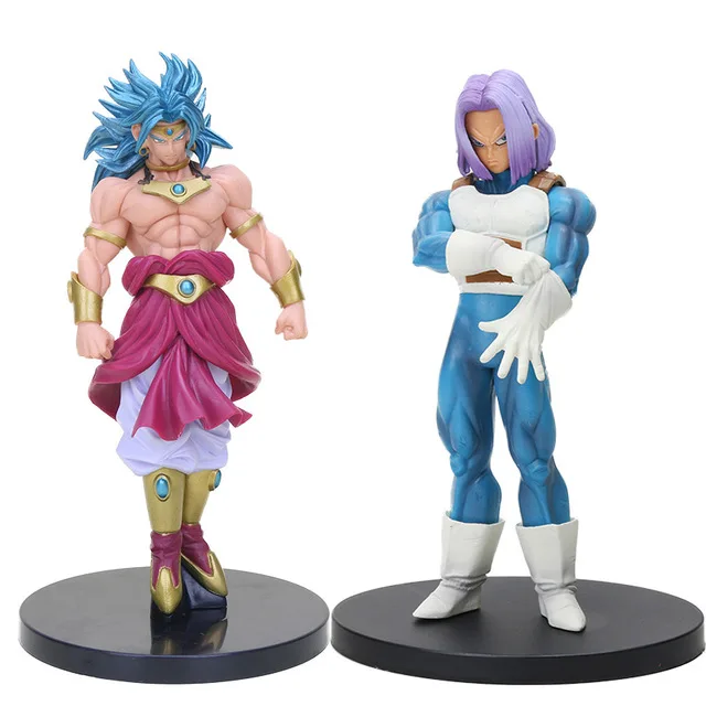 

2pcs/set Dragon Ball Z Figure Sculptures Big Tenkaichi Budokai 7 Broly Resolution of Soldiers Future Trunks Action Figure Toy