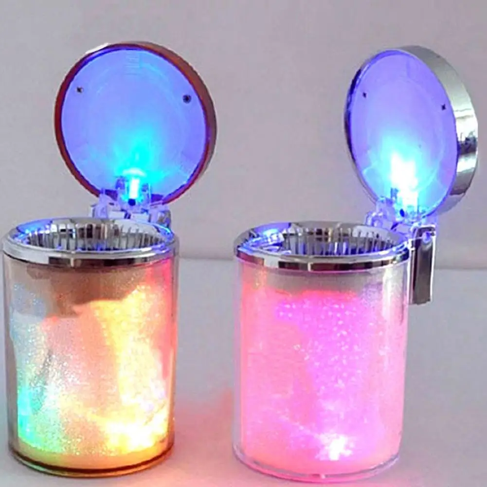

Auto Car LED Light Cigarette Cigar Cylinder Ashtray Container Holder Storage Cup