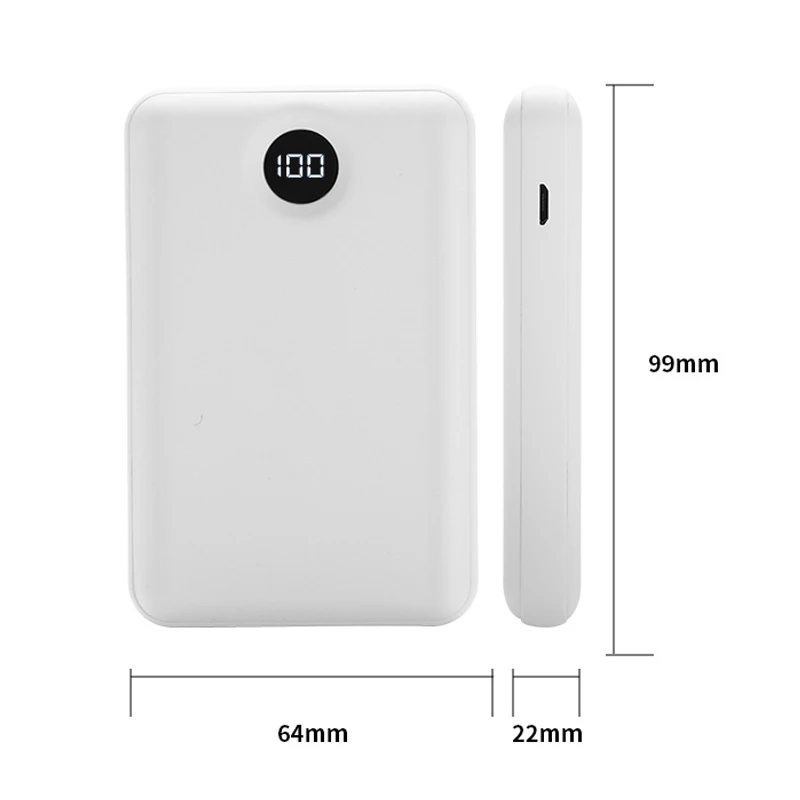 Мини Портативный Power Bank 10000 мАч быстрой зарядки с 2 портами (стандарт LED Внешнее