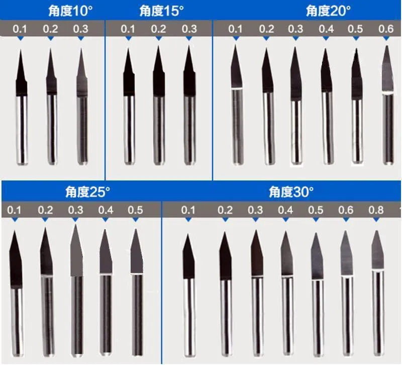 5pcs /lot 3.175mm V Shape Flat Bottom Knife wood PCB CNC cutting machine bit tools for engraving router part