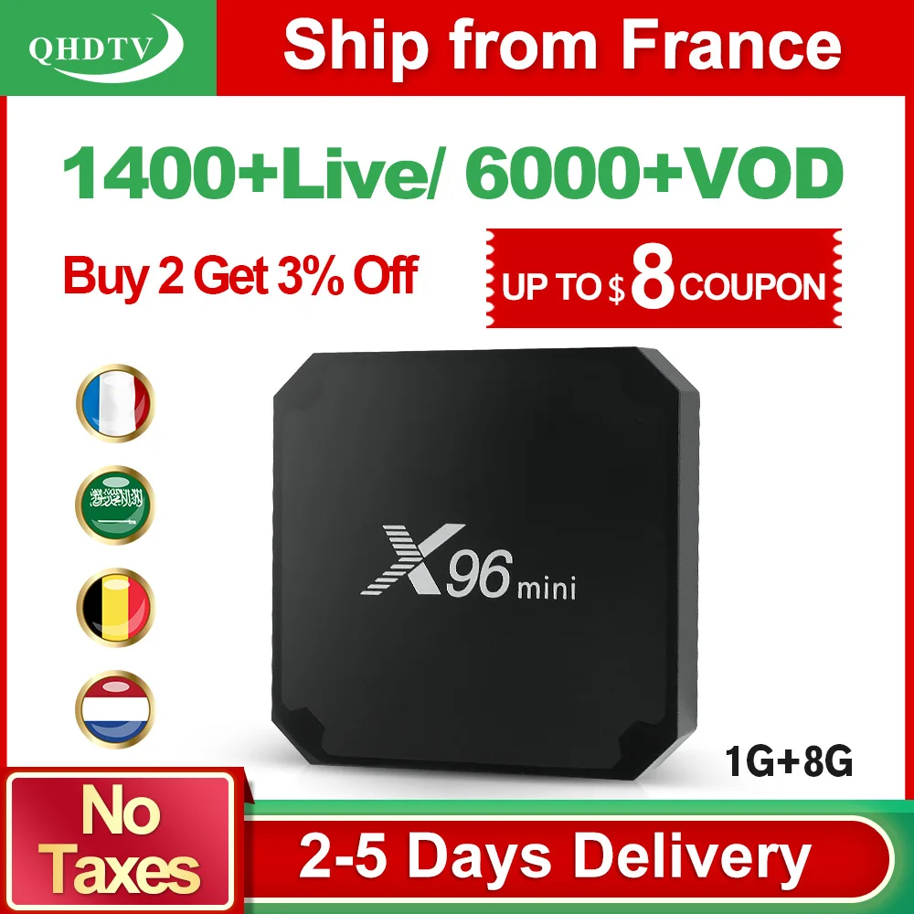 

QHDTV 1 Year Arabic France IPTV X96 Mini Android 7.1 1+8G IPTV Subscription Belgium Netherlands IPTV Algeria Lebanon Tunisia