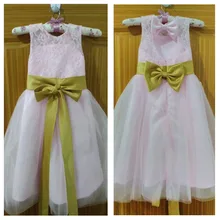 Платье принцессы с цветочным узором для девочек, вечерние с поясом, с дырками, Бальное праздничное платье для маленьких девочек, детское платье для свадьбы