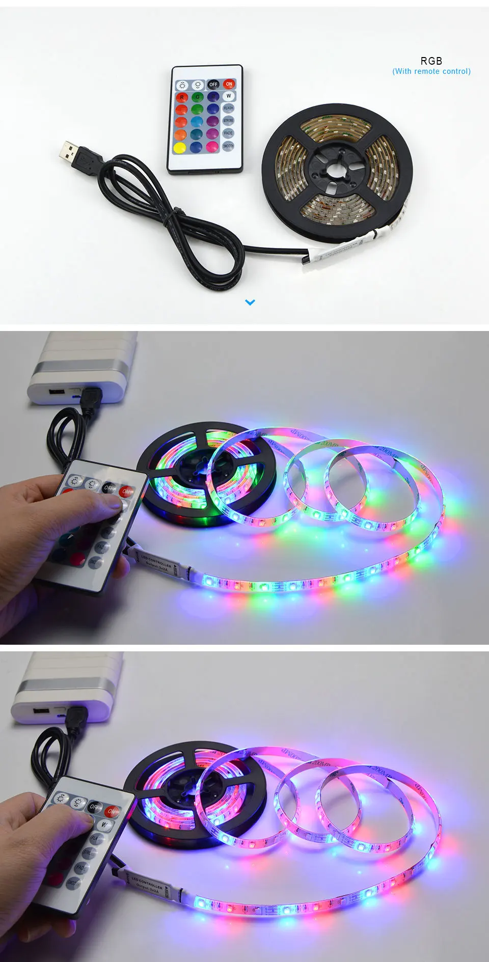 Светодиодная лента лампы 20 Цвета 5 V RGB гибкий USB led светящаяся лента 1 м 2 м 3 м 4 м 5 м Desktop Экран светодиодный подсветка ТВ