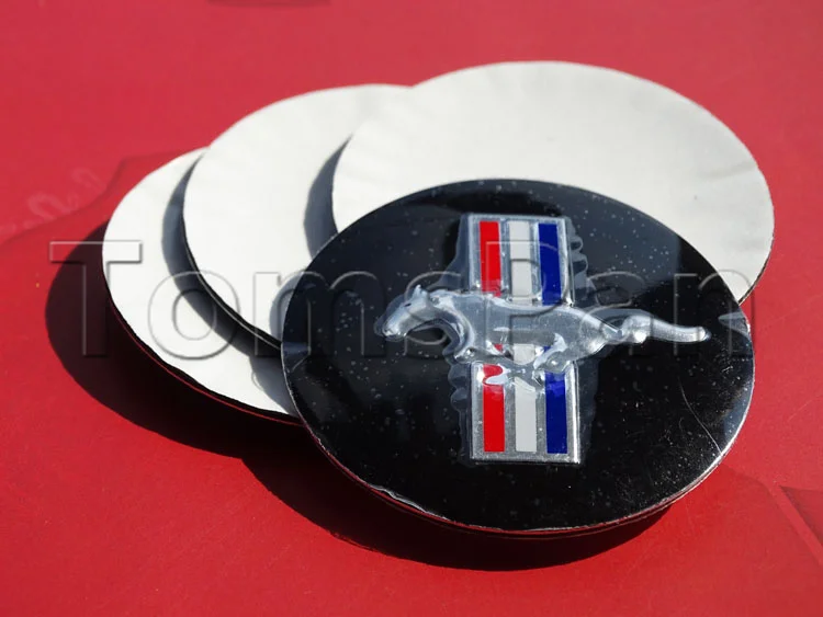 40pcs aluminum 56.5mm wheel hubcap stickers for ford mustang