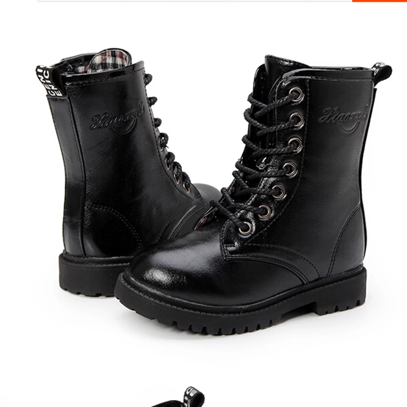 Waterproof Leather Kids Boots - Fashionable Short Girls Bota Menina Rain Children Girl Boots image 5