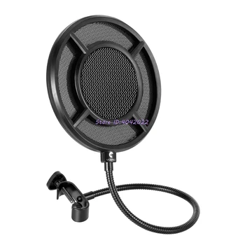 

Dual Layer Metal Grill Microphone Pop Filter Anti-Spray Net Live Sing Recording