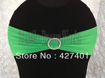 

Hot Sale Green Spandex Bands / Lycra Band /Chair Covers Sash With Round Buckle For Wedding & Banquet