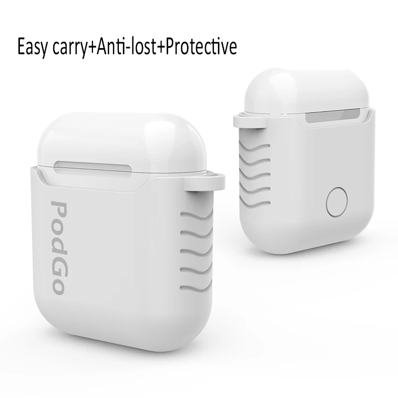 Силиконовый чехол для Apple аксессуары AirPods защитный с крючком беспроводных