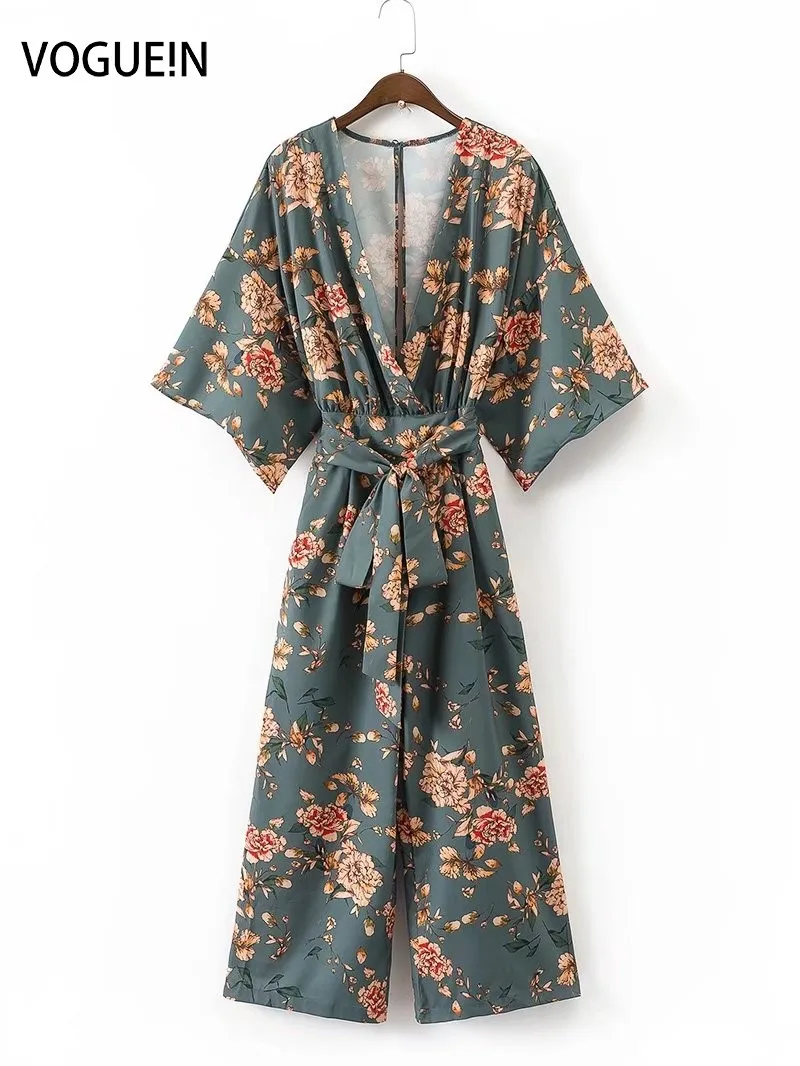 VOGUEIN Delle Nuove Donne Signore Stampa Floreale Kimono Manica Corta Tuta  Tuta Taglia SML All'ingrosso|short sleeve jumpsuit|wholesale  jumpsuitjumpsuit playsuit - AliExpress