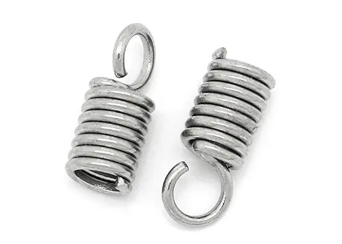 Hot sale New Jewelry Findings 20PCs Stainless Steel Spring End Caps Beading Tips Necklace For DIY Silver Tone Fit 2MM/3MM 2017 | Украшения