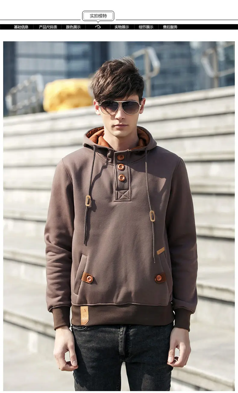 5Colors Men Sweatshirts Pullover Autumn Spring Hooded Tops Casual Male Hoodies Men Streetwear Muls Brand Jumpers M-3XL 2019 New 03