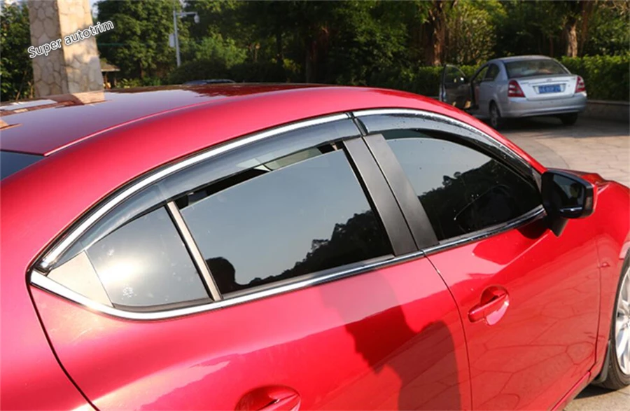 

Lapetus Window Visors Awnings Wind Rain Deflector Visor Guard Vent Kit For Mazda 3 AXELA Hatchback Sedan 2014 2015 2016 Exterior