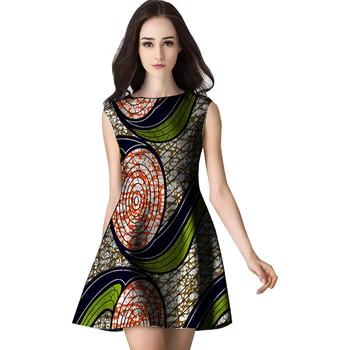 

Fashion Printed Dress African Women Sleeveless Dresses Made Dashiki Print Clothes Ankara Africa Traditional Clothing Dress Party