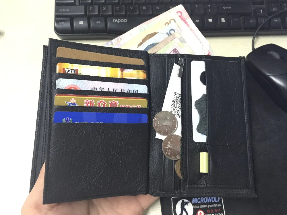 GUBINTU, мужские кошельки из натуральной кожи с карманом для монет, карман для монет и большой ID держатель для карт, известный бренд, Большой Вместительный мужской кошелек