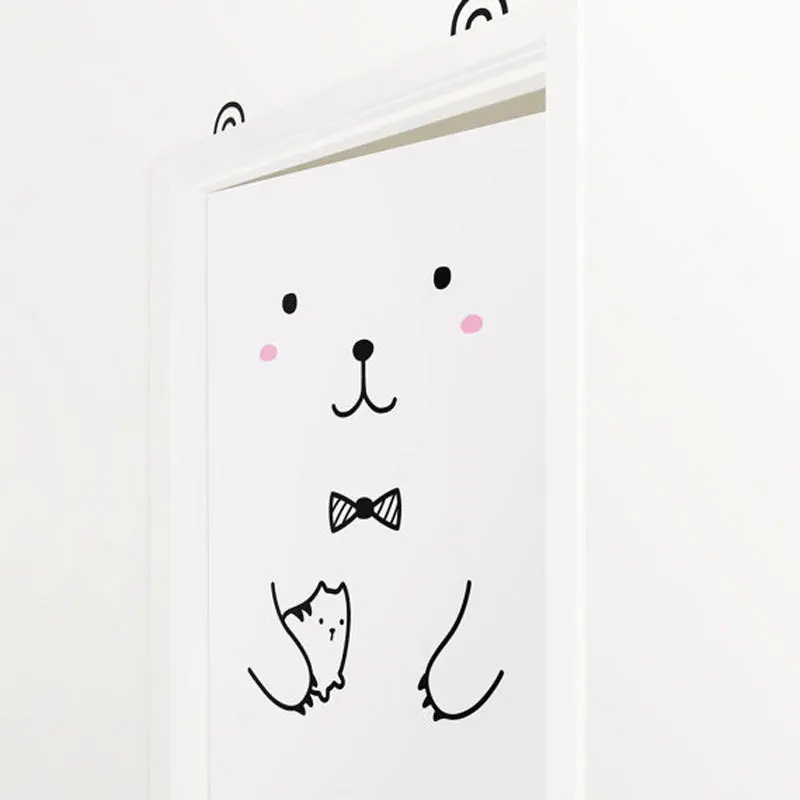 3D стикер на стену в скандинавском стиле с животными пандой кроликом для детских комнат, стикер для украшения дома, съемный художественный плакат для холодильника