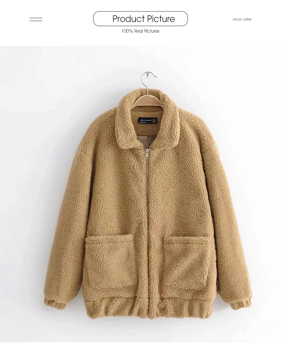 Jocoo Jolee размера плюс флисовая Меховая куртка из искусственной овчины пальто женское зимнее плюшевое теплое толстое плюшевое пальто женское повседневное пальто