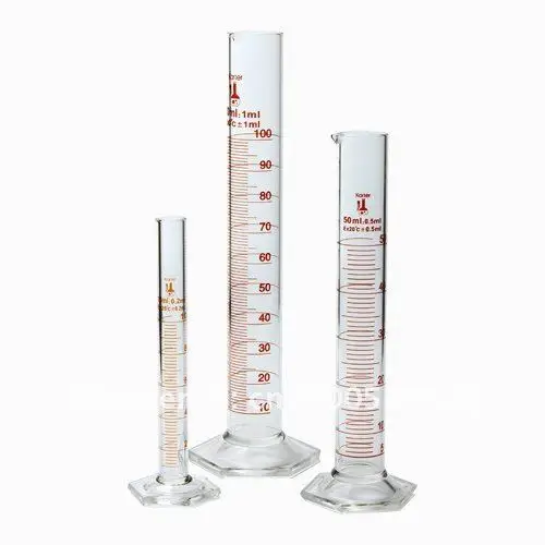 

Lab 3.3 Borosilicate Glass Cylinder Glassware 3 Piece Set 10, 50 & 100ml Send In US