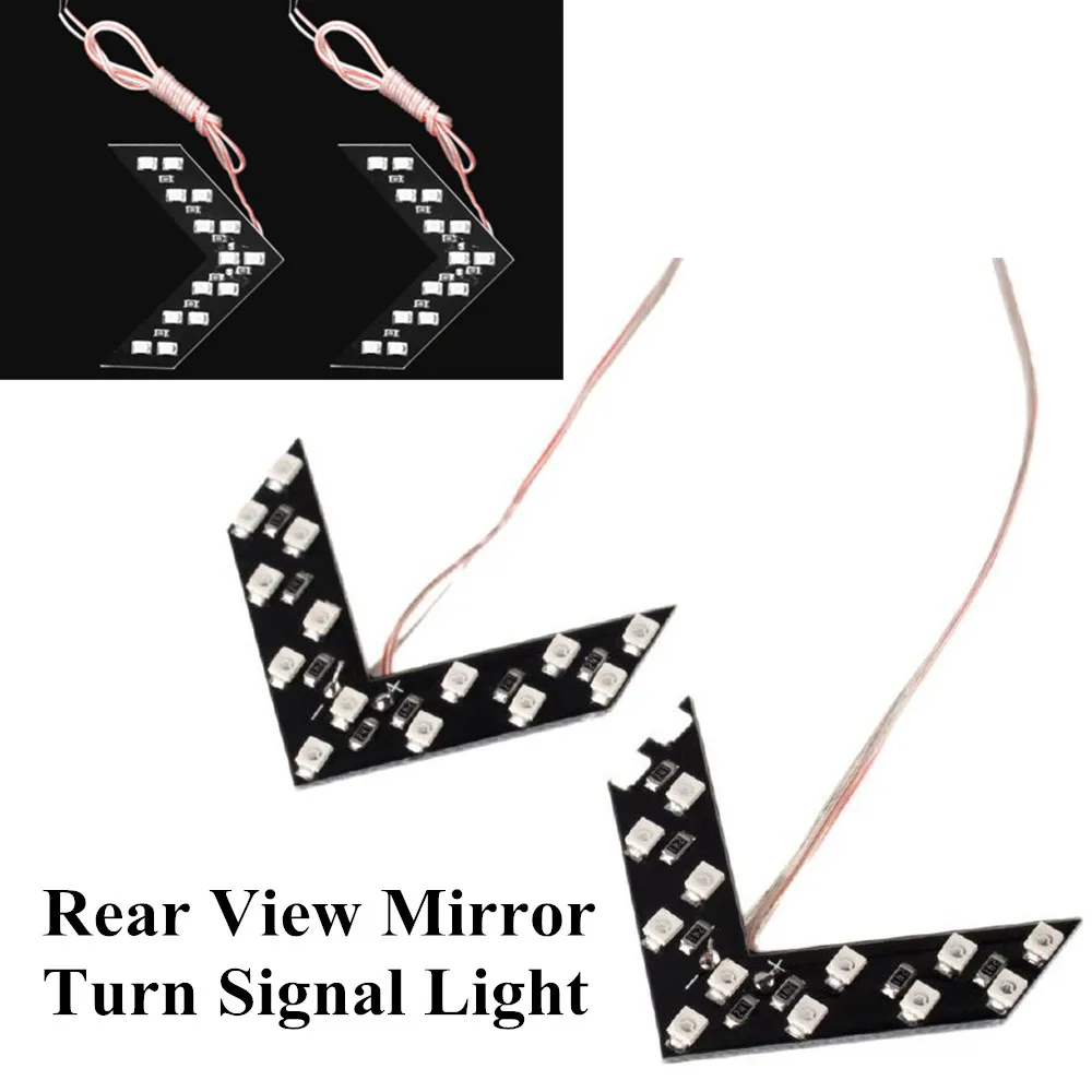 

For all Car Rear View Mirror Indicator Turn lamp 2 Pcs 14 SMD LED Arrow Panel Turning Light Car Styling