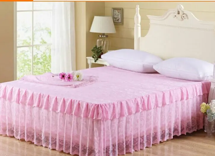 1 шт. кружевное постельное покрывало принцессы хлопковый плед фиолетовый розовый бежевый желтый лист для 1,2 м 1,5 м 1,8 м 2,0 м ширина наматрасник