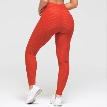 

2018 New Boosty Butt Fitness Female Elastic Slim Pants Leggins Jacquard Weave Leggings Sporting Women Textured Workout Leggings