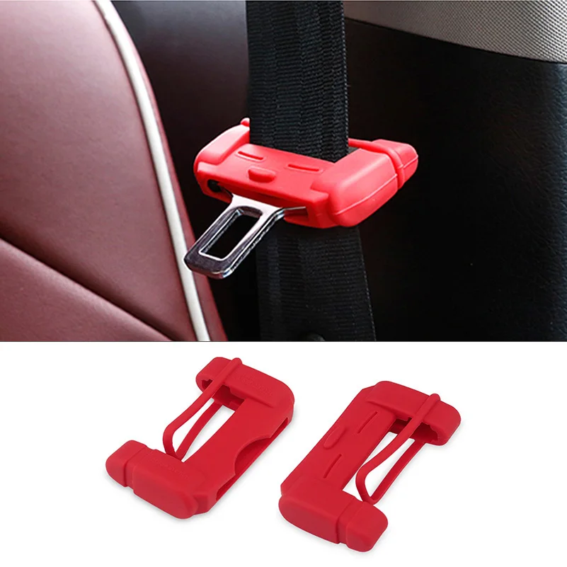 

OXILAM 2x Car Styling Universal Silicone Car Safety Belt Buckle Covers Sticker For Lada Granta Kalina 2 1 Priora Vaz Niva Largus