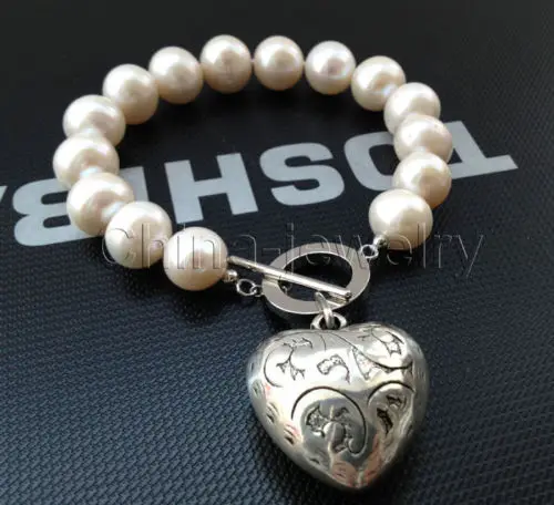 

Beautiful 8" 12mm white round freshwater pearl bracelet - GP clasp^^^@^Noble style Natural Fine jewe SHIPPING new >>free shippin