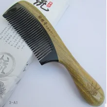 Инструменты для укладки утолщение зеленый сандаловое дерево гребни для волос Макияж головы массажер Антистатическая деревянная кисть