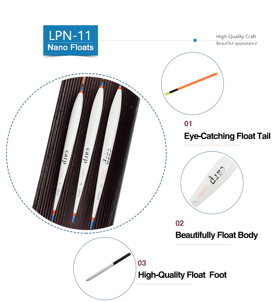 K8356 3PcsLot LPN11 Fishing Floats Nano Tackle Tool Fish 13 Float Mesh Carp Fish Accessories Very Light Fit Everything Fishing (9)