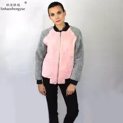 Linhaoshengyue модные короткие овец бархатные женские пальто бесплатная доставка