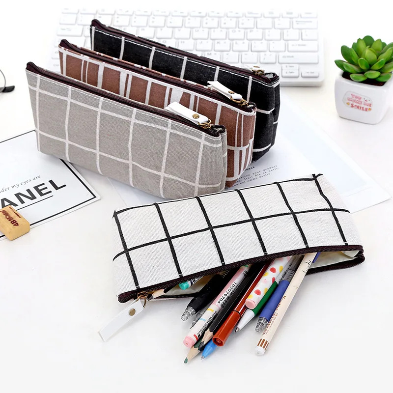 

Lattice Pencil Case Kawaii Large Capacity School Pen Case Supplies Pencil Bag School Box Pencils Pouch Stationery